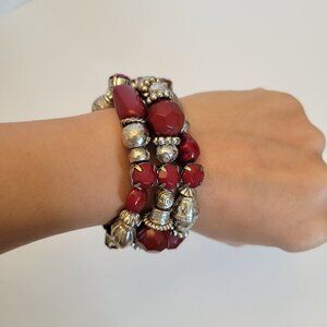 Chunky Red Beaded Bracelet